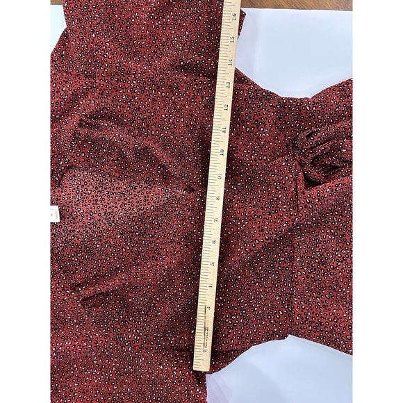 Monteau Womens Y2K Babydoll Wrap Top Dark‎ Red Whimsigoth Witchy Academia Size S - Picture 11 of 11